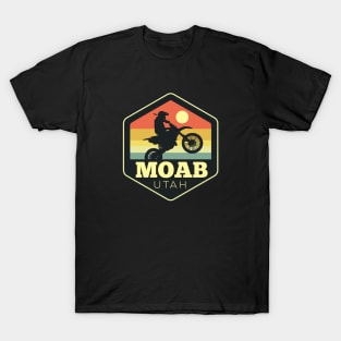 Moab Dirt Bike Hexagon Vintage Sunset T-Shirt